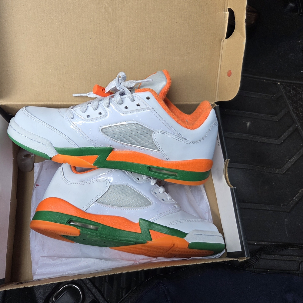 Jordan Athletic Shoes White Orange Green